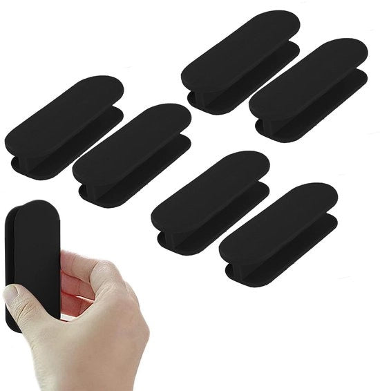 Maniglie in plastica per mobilio - Maniglie autoadesive - Per esterno - Nero - Maniglie da incollare - 6 pezzi