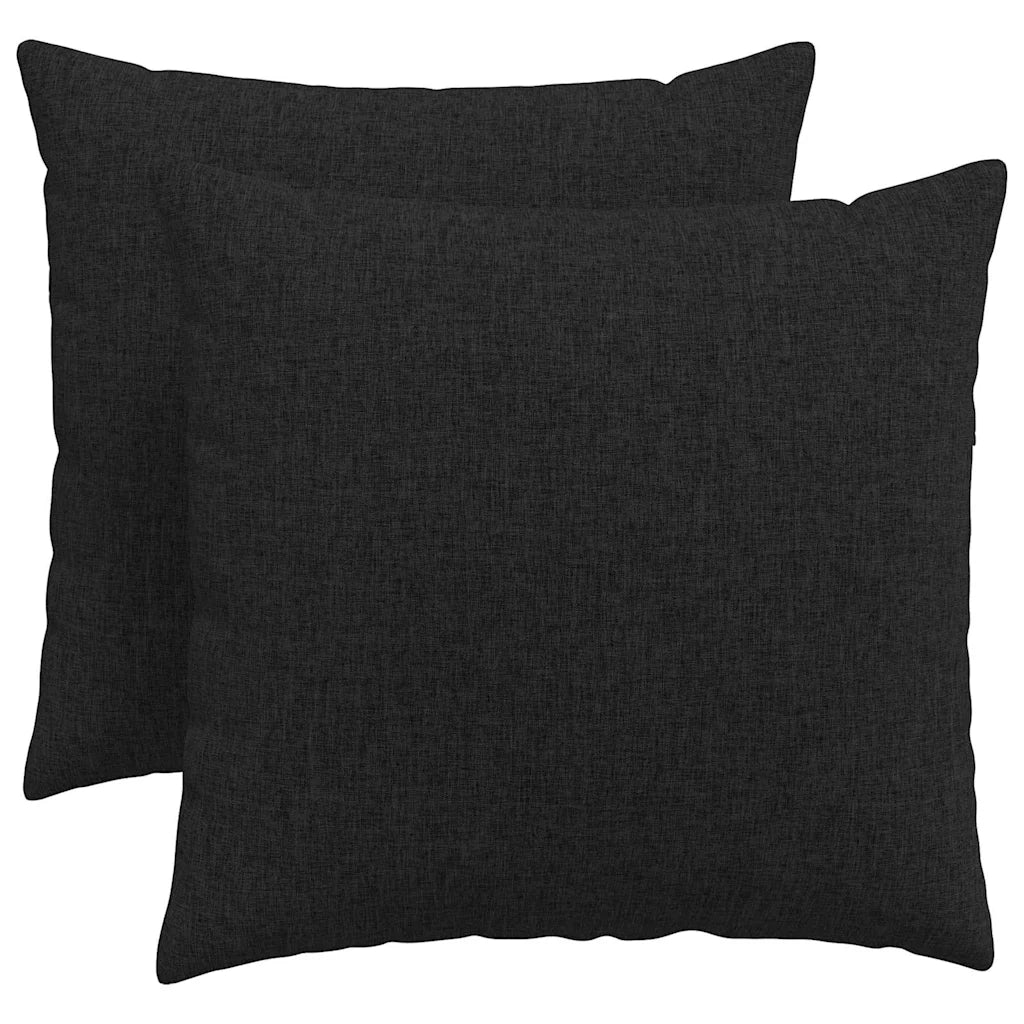 Cuscini da Divano 2 pz | Cuscini per sedie Nero 50 x 50 cm Tessuto