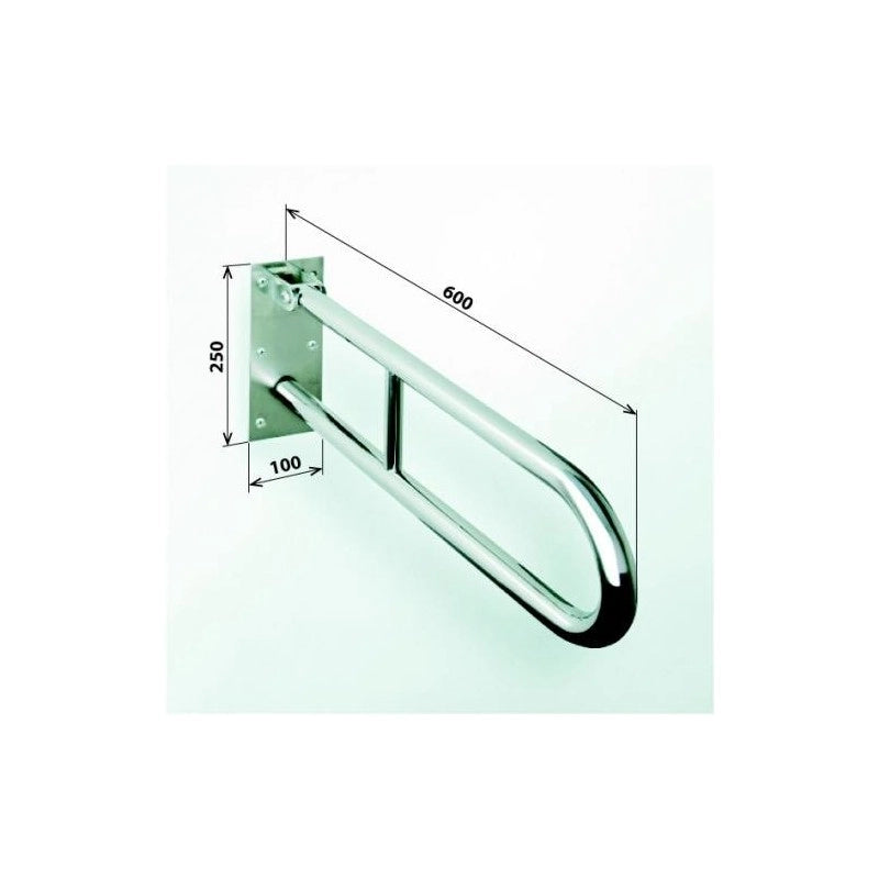 Maniglione di sollevamento a forma di U HELP 600 in acciaio satinato 60x25x10cm
