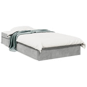 Letto singolo | Letto per adulti | Giroletto Cassetti Grigio Cemento 90x190 cm Legno Multistrato