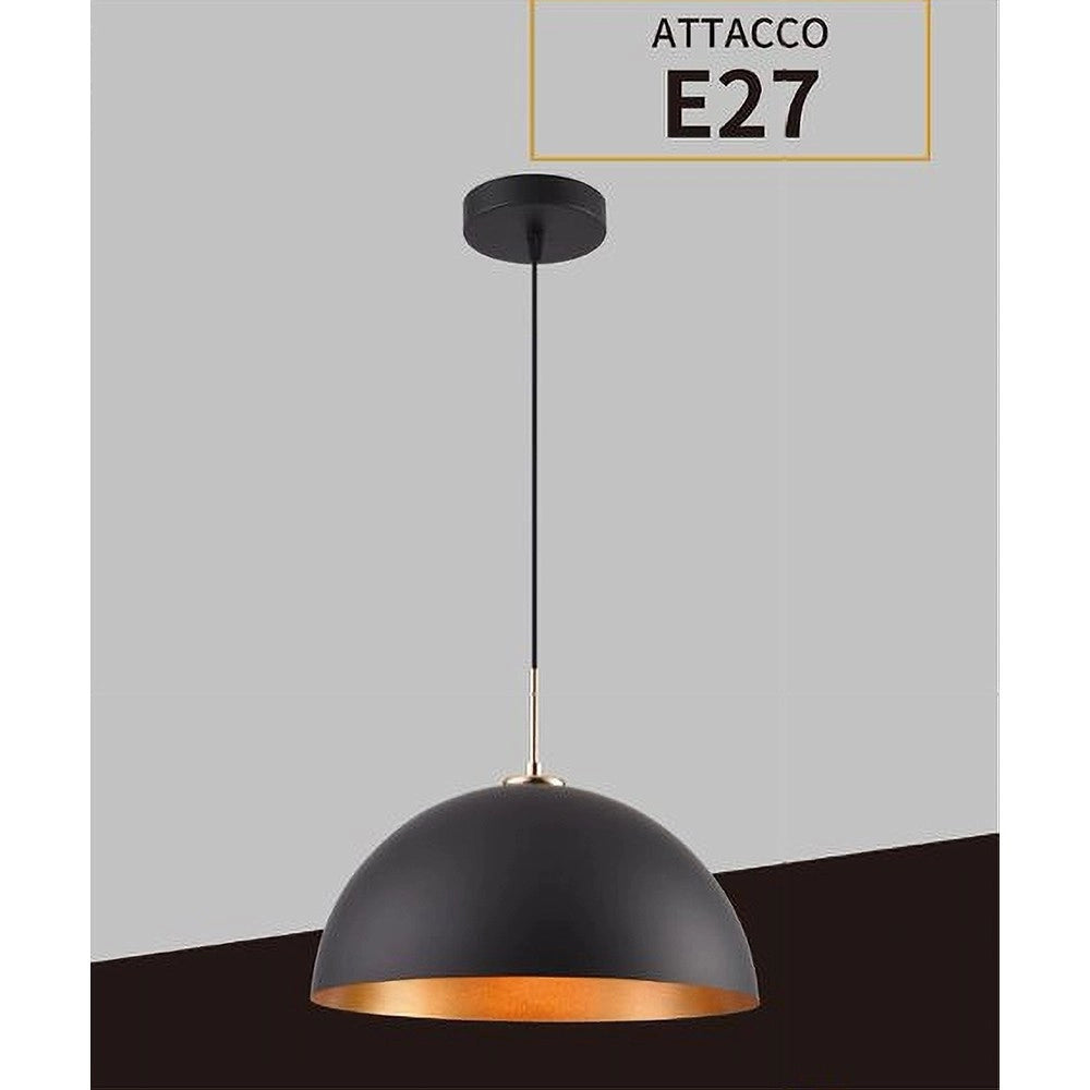 Trade Shop - Lampadario A Sospensione Soffitto E27 Paralume Cupola In Ferro Elegante Ip20 B92 -