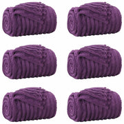 Coperte da Pile 6 pz Viola 150 x 130 cm Panno