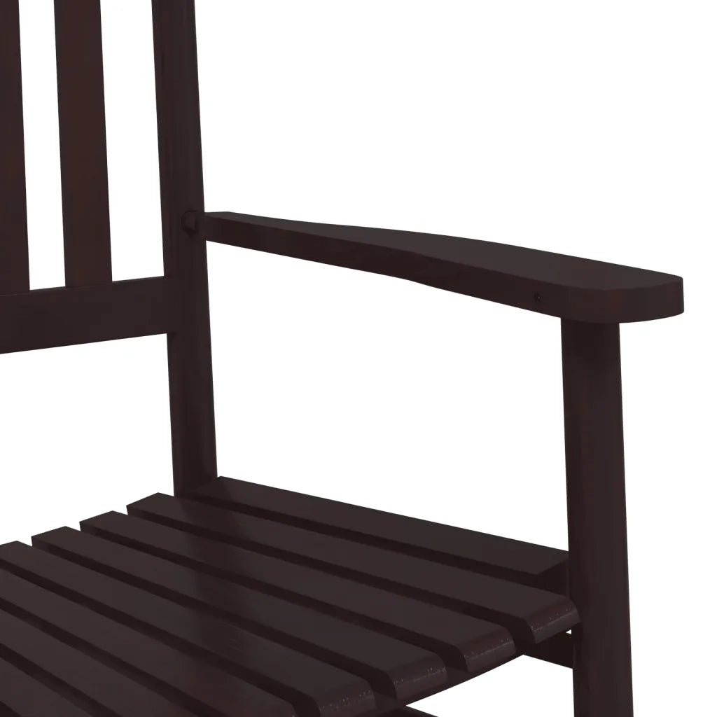 Sedie a Dondolo Sedute Curve 2 pz Marroni Legno Massello Pioppo 3281587