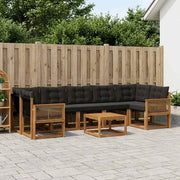 Set di divani da esterno 8 pz Naturale e Nero 3381844