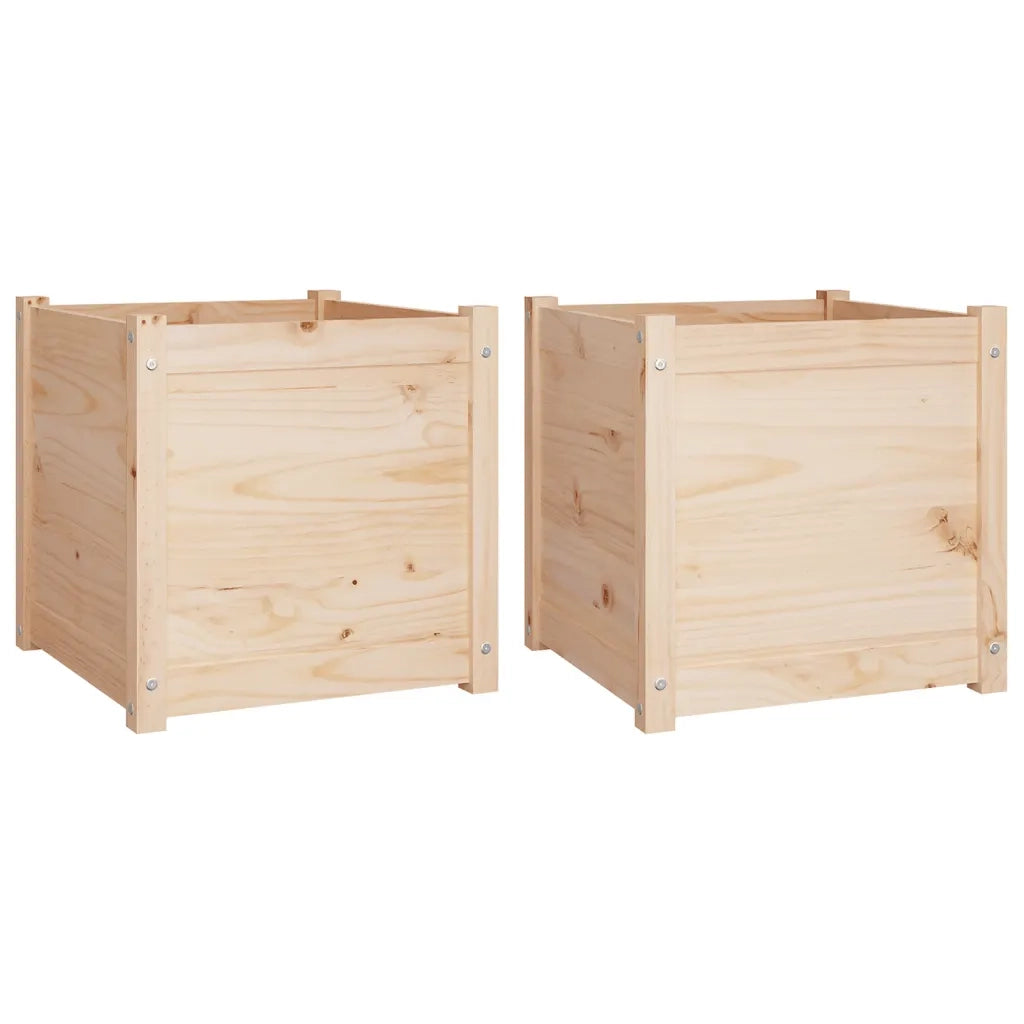 Fioriere da Giardino 2 pz 50x50x50 cm Legno Massello di Pino cod mxl 67243