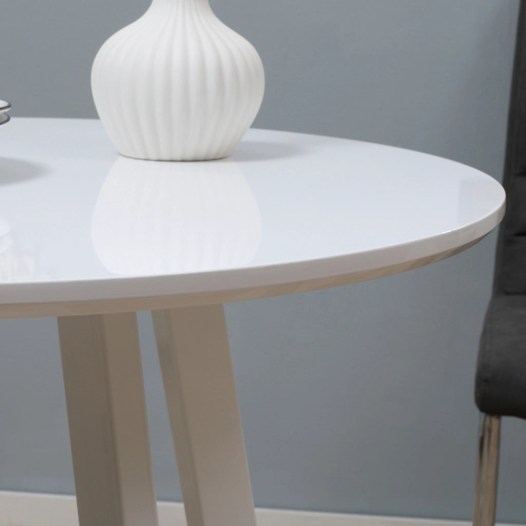 TAVOLO Rotondo 72 x 75 cm Bianco in MDF per 2 persone