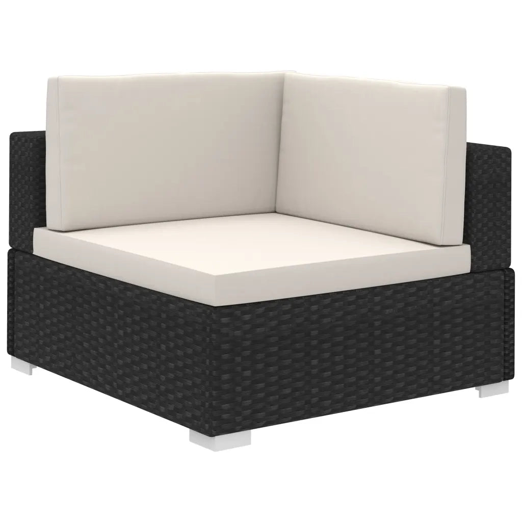 Set Divani da Giardino 8 pz con Cuscini in Polyrattan Nero cod mxl 35735