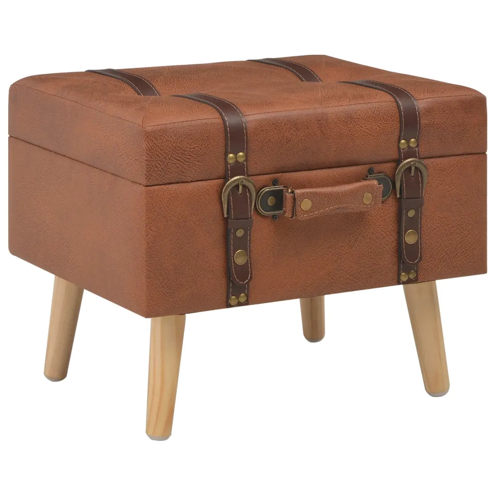 Sgabello con Contenitore 40 cm in Similpelle Tanno cod mxl 50350