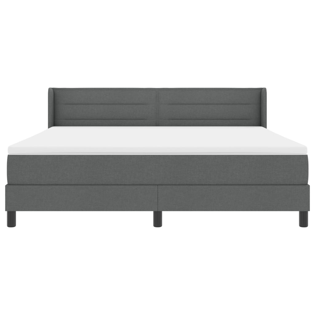 Letto con Box Spring e Materasso Grigio Scuro 180x200 cm in Tessuto