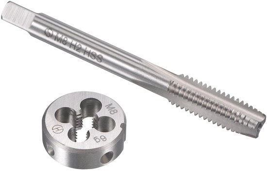 Set di viti e matrici M8 x 1,25 mm - Resistente - Set di misurazione della testa delle viti - Preciso - Duraturo - Per il fai da te e la riparazione - Set di viti e matrici