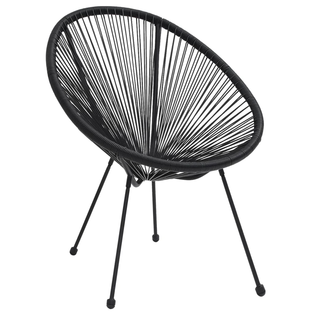 Set da pranzo da esterno da 5 pezzi mobili in rattan nero e PVC 02_0014229