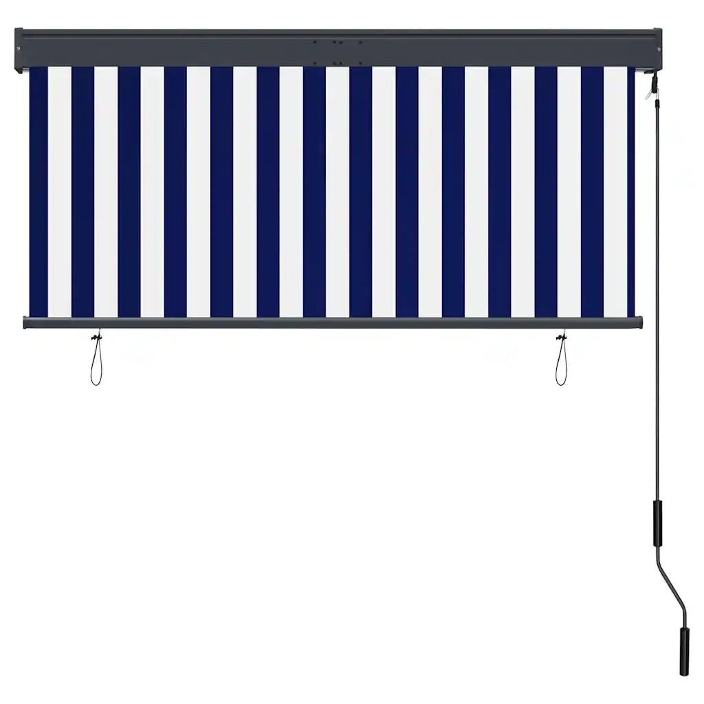 Tenda a Rullo per Esterni 140x250 cm Blu e Bianca
