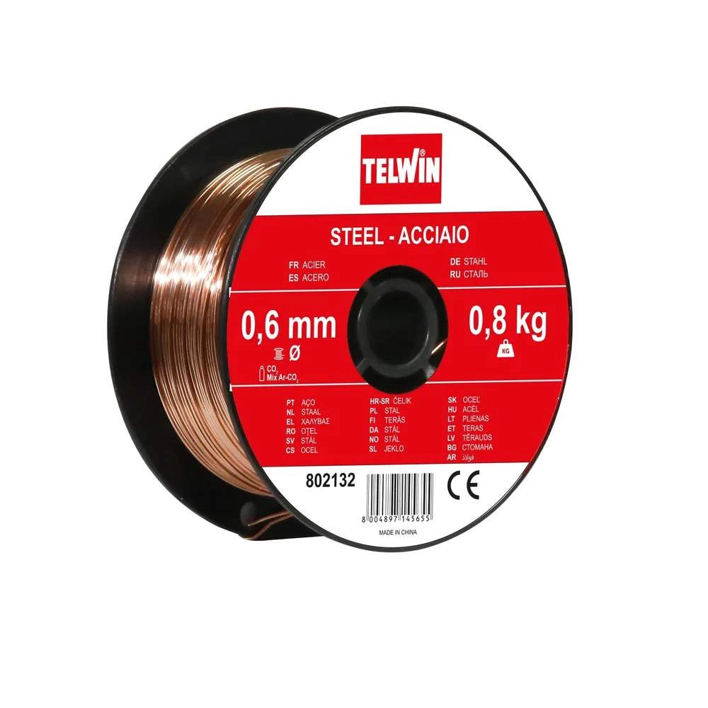 Bobina Filo Acciaio  per Saldatura 0,6 Mm 0,8 Kg Telwin