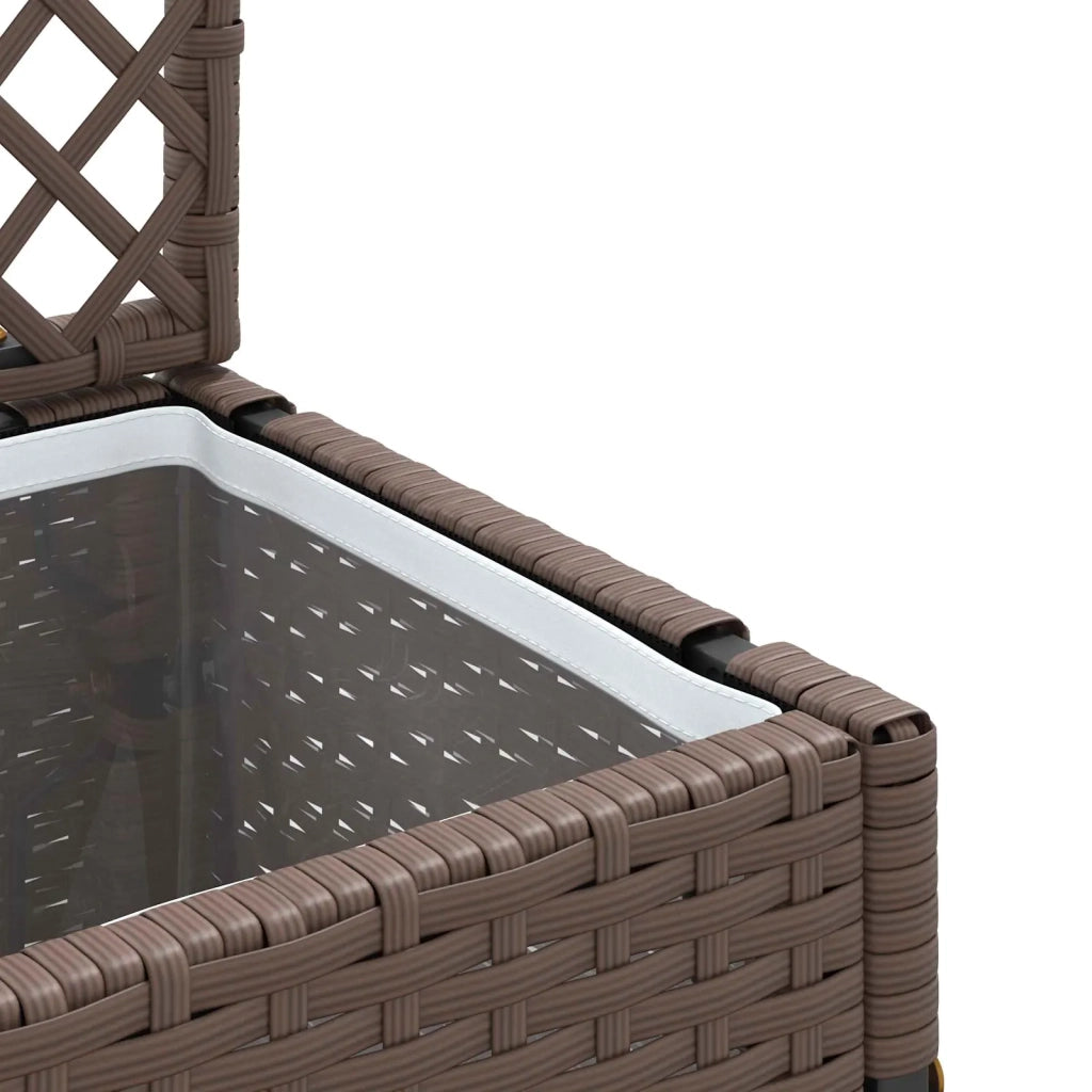 Vaso da giardino-Fioriera Esterno-Contenitore per Piante Marrone 35 x 30 x 135 cm Metallo