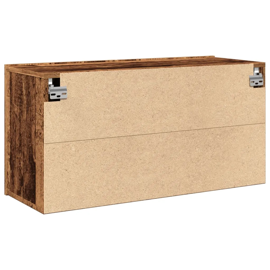 Mobile TV a Parete Legno Antico 80x30x41 cm 857666