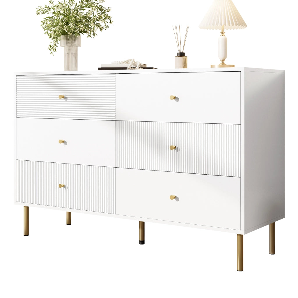 Cassettiera 6 Cassetti ¨C Xylo ¨C Bianco, MDF, Metallo, 120x40x78