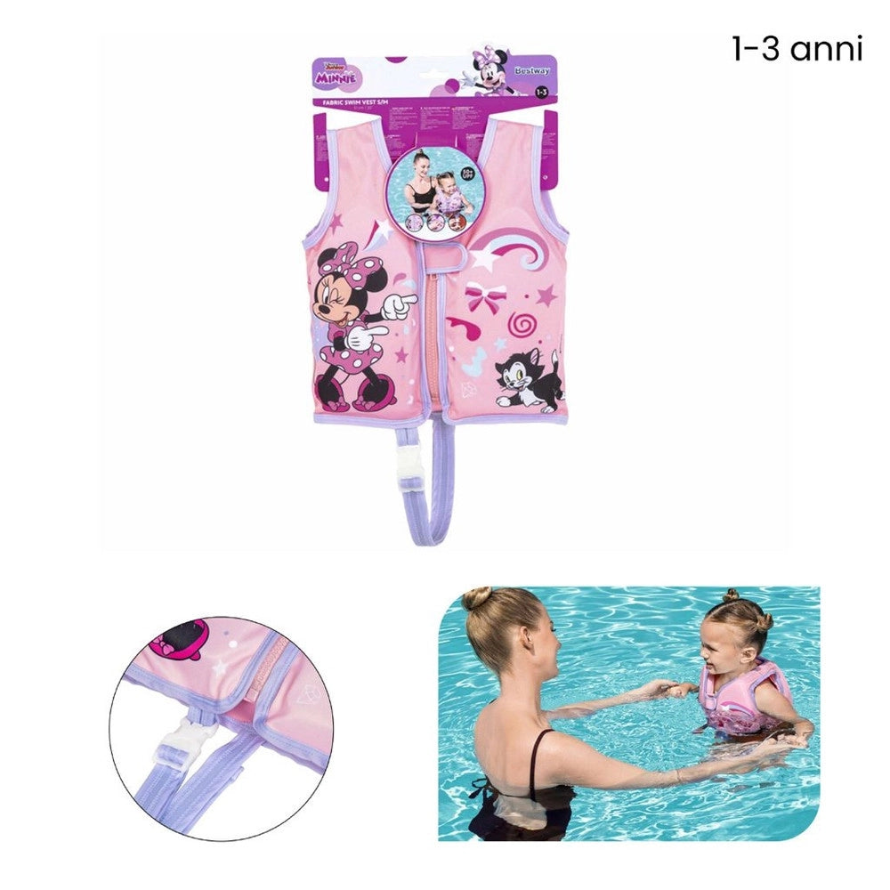 Trade Shop - Gilet Cuscinetti In Schiuma Salvagente Giubbotto Minnie Trainer Bambine 1-3 Anni 9101b -