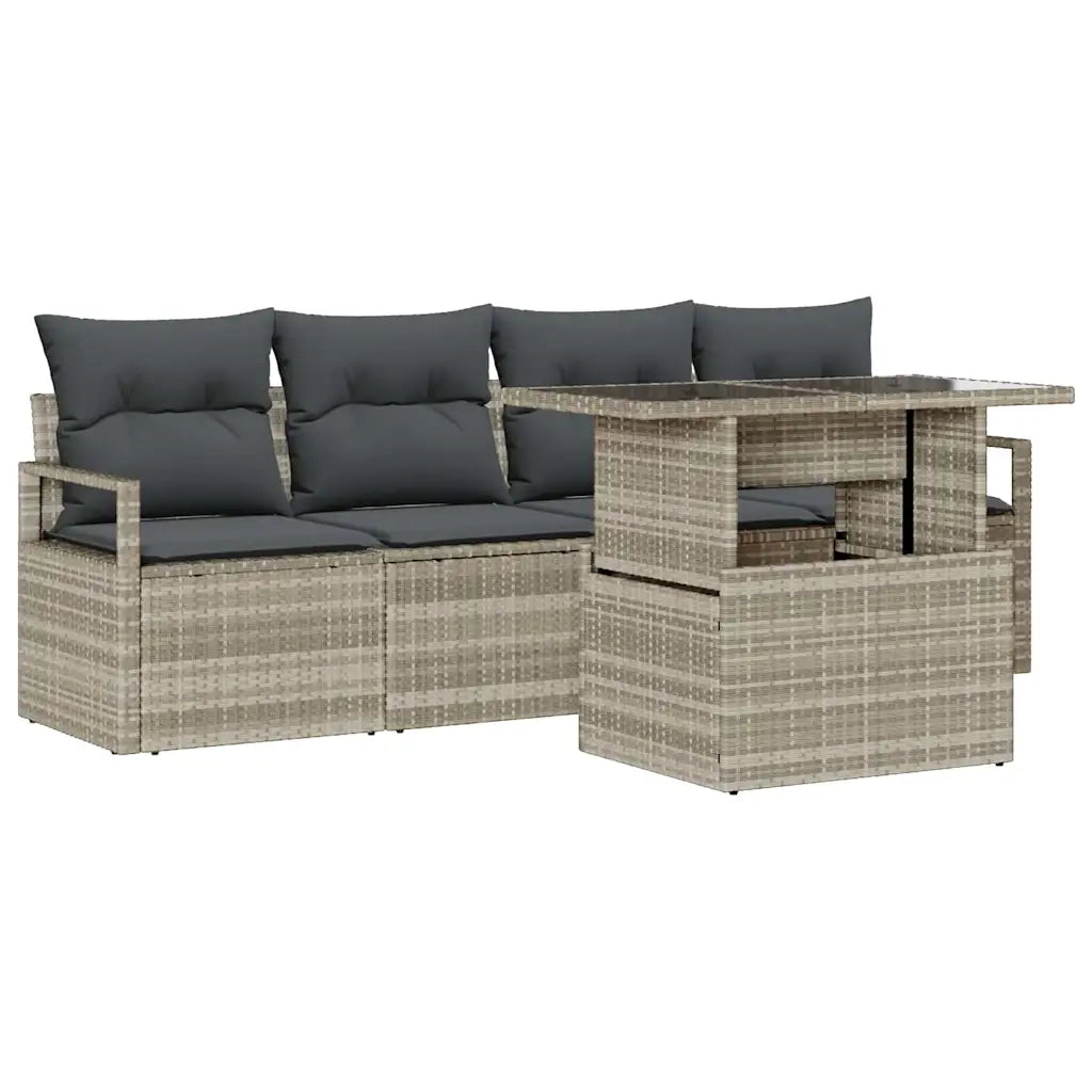 Set Divano da Giardino con archiviazione 5 pcs Luce polyrattan