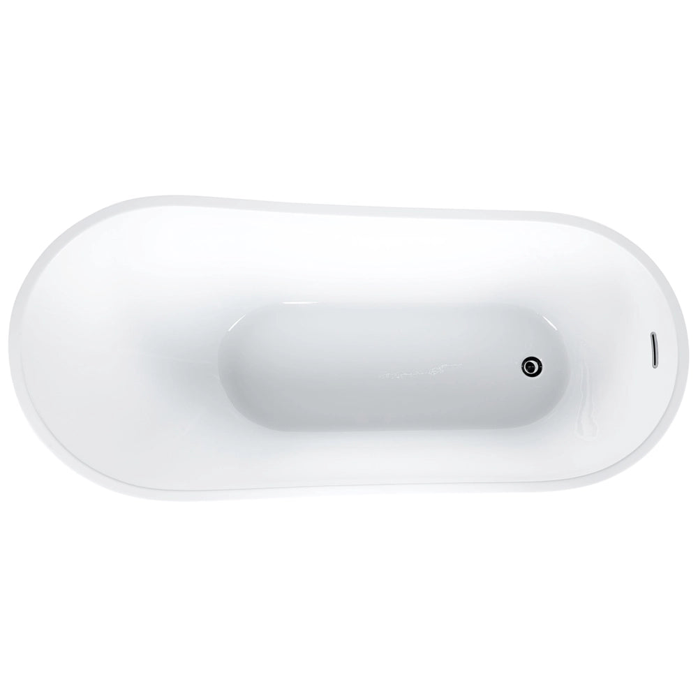 Vasca da bagno freestanding in acrilico sanitario bianco 170 x 78 cm stile moderno contemporaneo