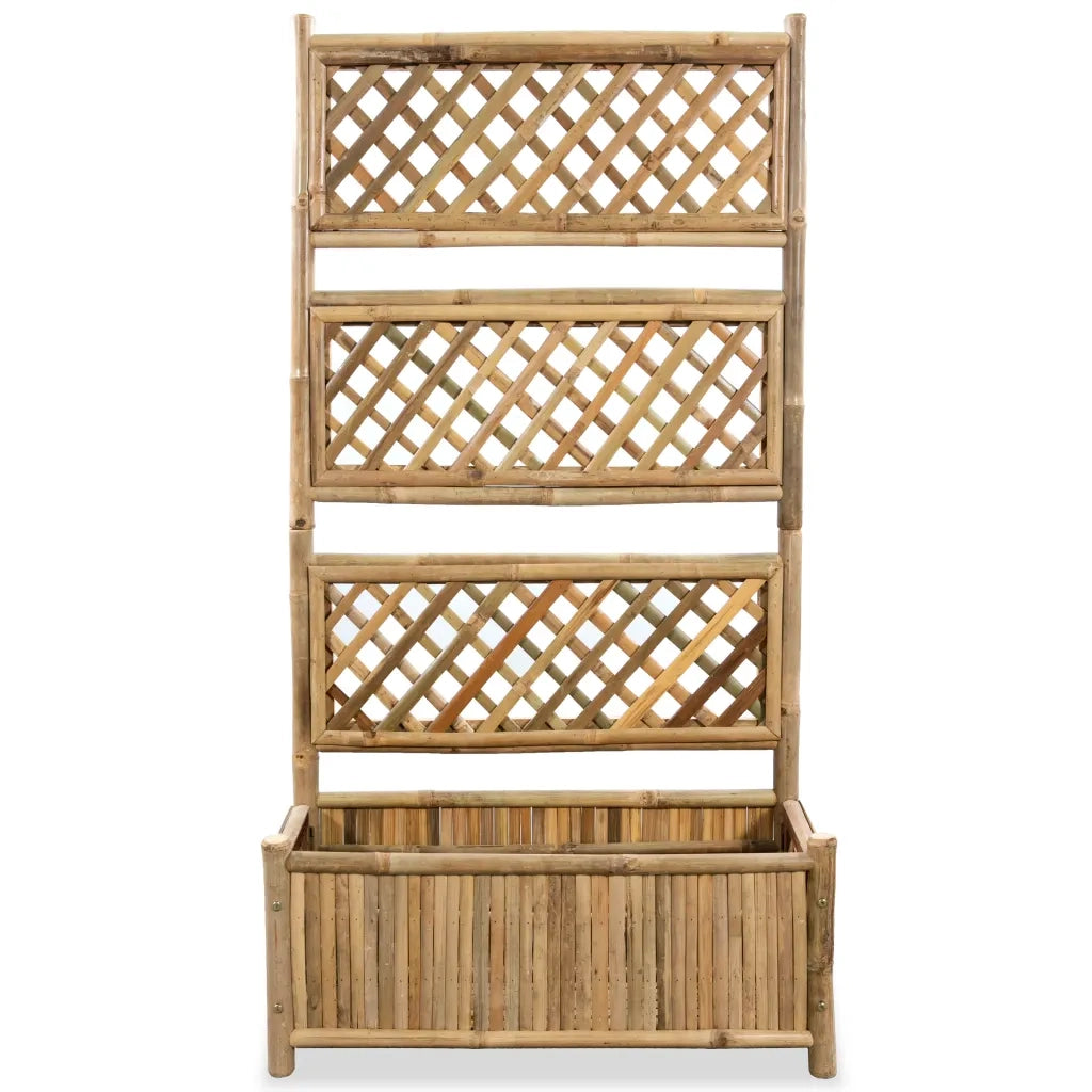 Letto Rialzato da Giardino-Fioriera da Giardino con Graticcio in Bamb¨´ 70 cm