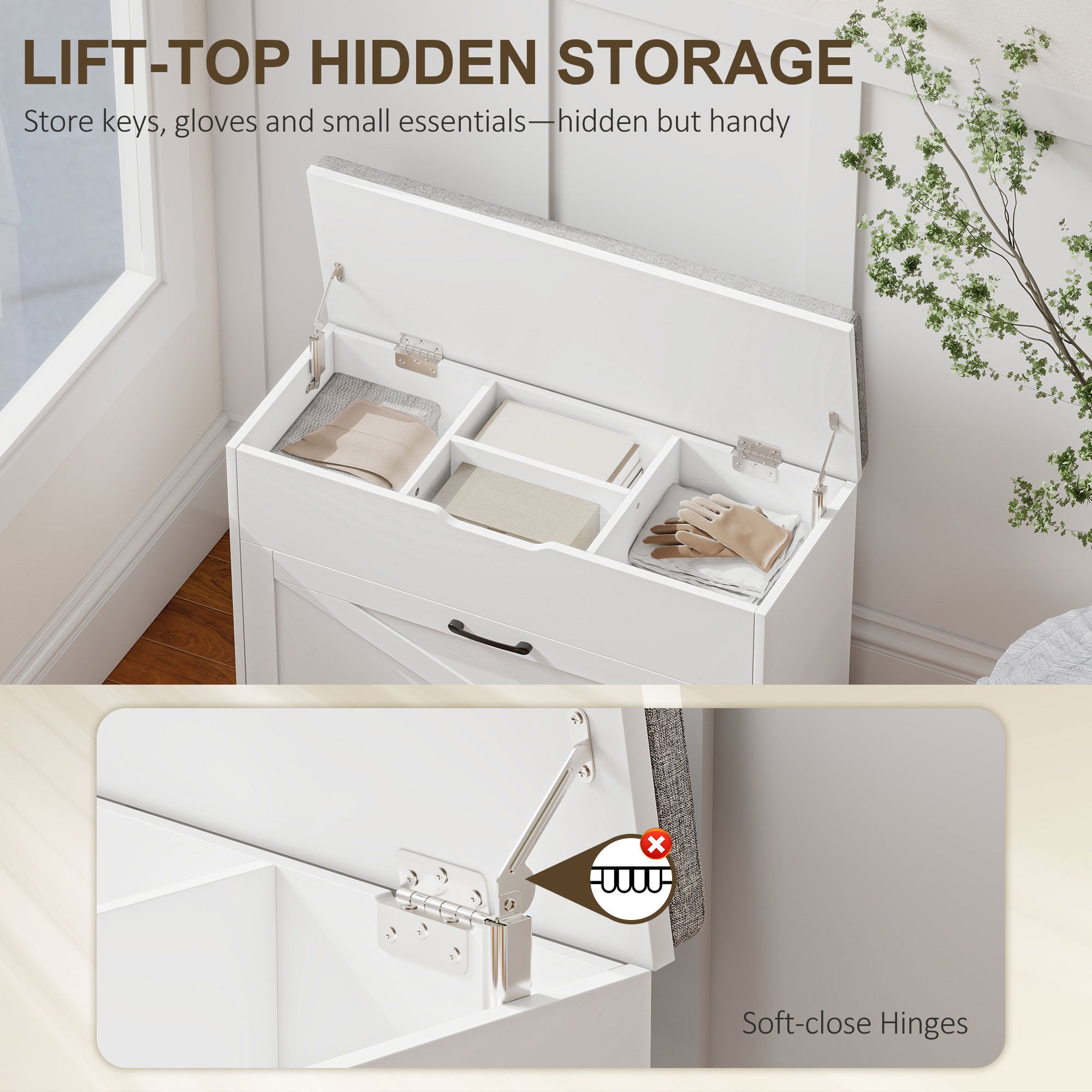 Panca Scarpiera 80x30x55 cm per 8 Paia di Scarpe con Cassetto Ribaltabile e Contenitore Bianco