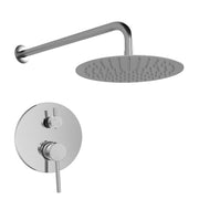 Set doccia ad incasso con miscelatore braccio 35 cm e soffione 30 cm in acciaio inox satinato York