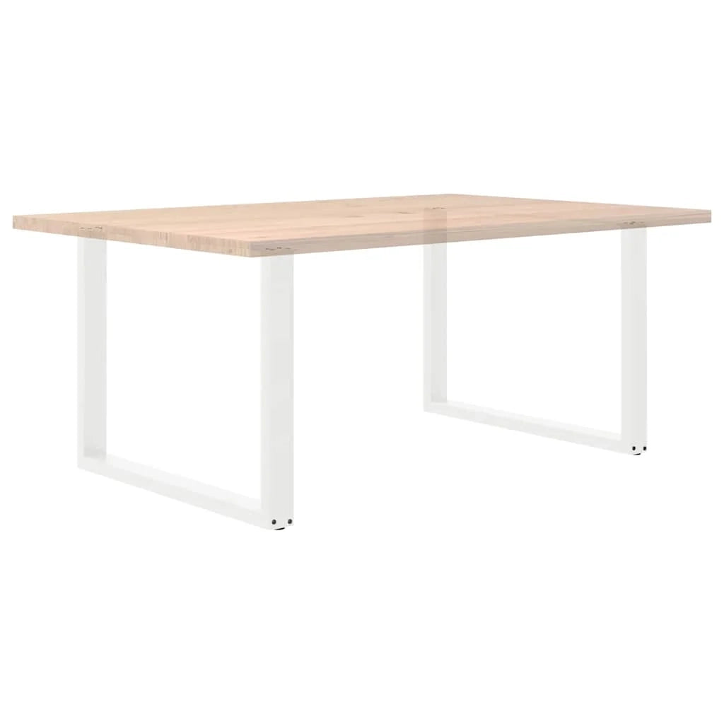 Set di 2 gambe per tavolo da pranzo a forma di U 100 x 72-73 cm design moderno con piedini regolabili acciaio bianco 02_0057437