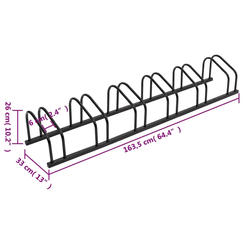 Portabici per 6 biciclette 163,5 x 33 x 26 cm acciaio nero 02_0004584
