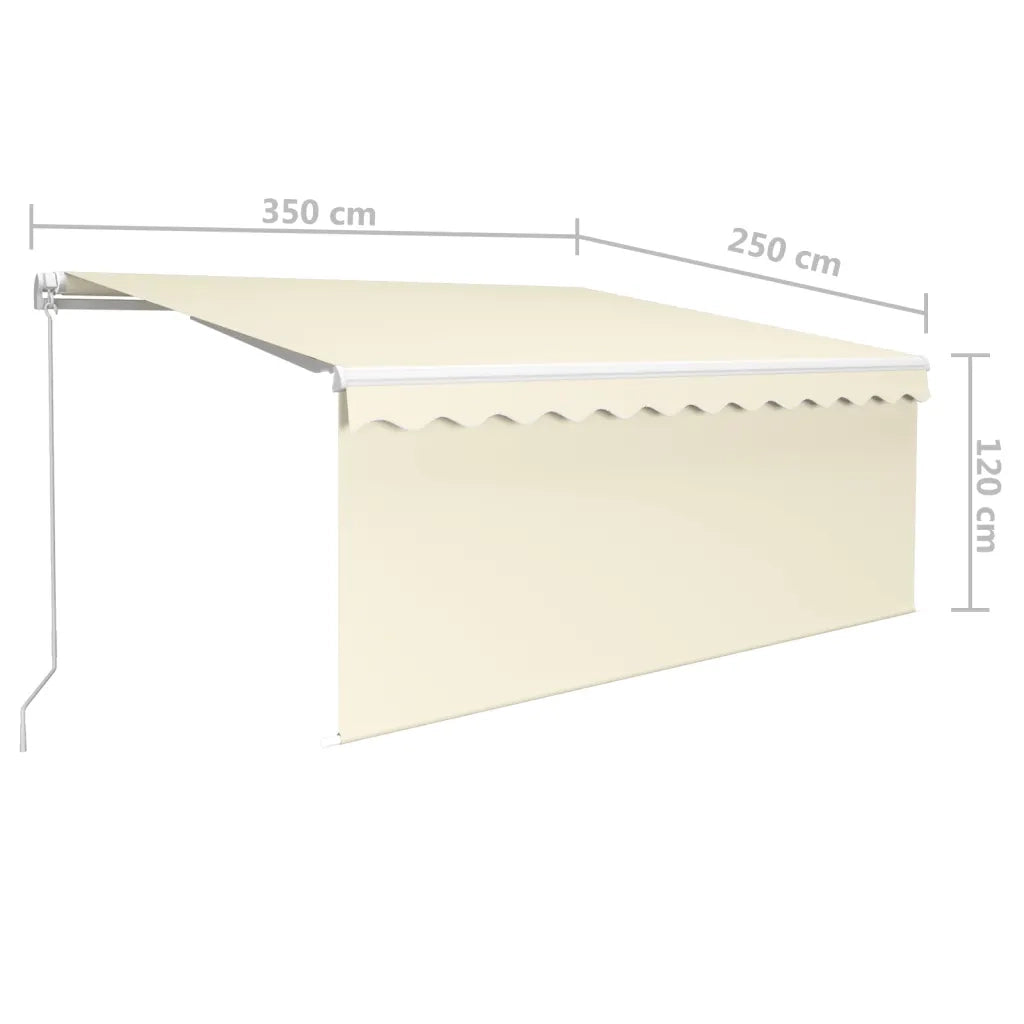 Tenda da Sole Retrattile Manuale con Parasole 3,5x2,5 m Crema 3069277
