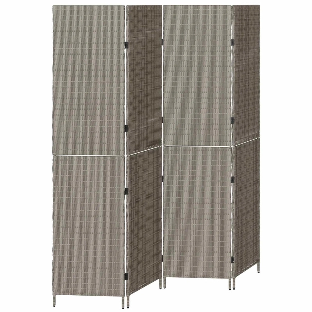 Divider per stanze | Paravento | Divisorio Ambienti Grigio 195 x 180 cm polyrattan