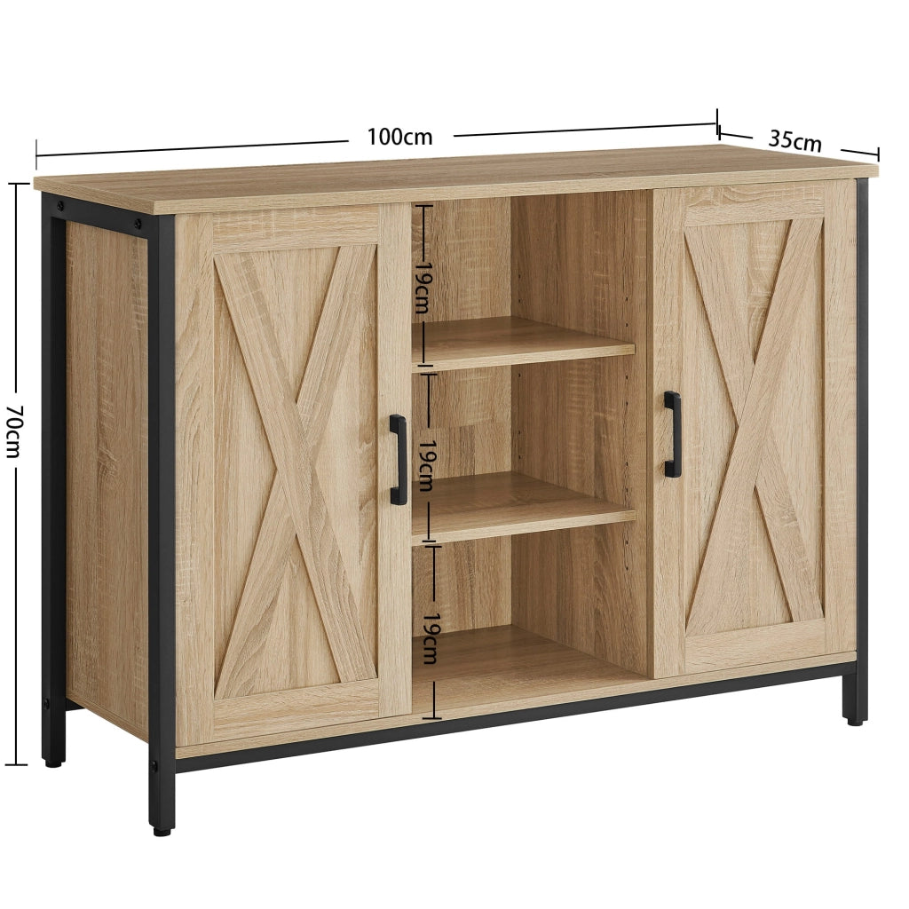 Cassettiera Valora - Rovere Sonoma con struttura in acciaio nero