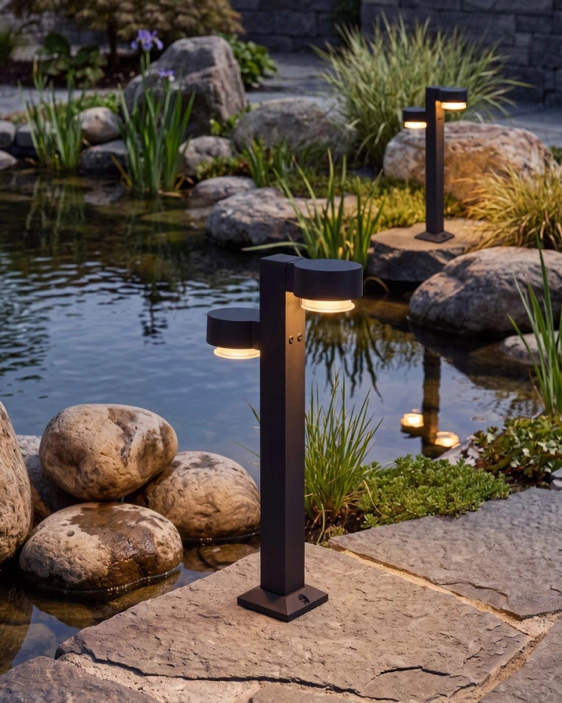 Lampada da giardino a paletto in alluminio nero, 60 cm, LED, per vialetti, illuminazione da esterno, design moderno