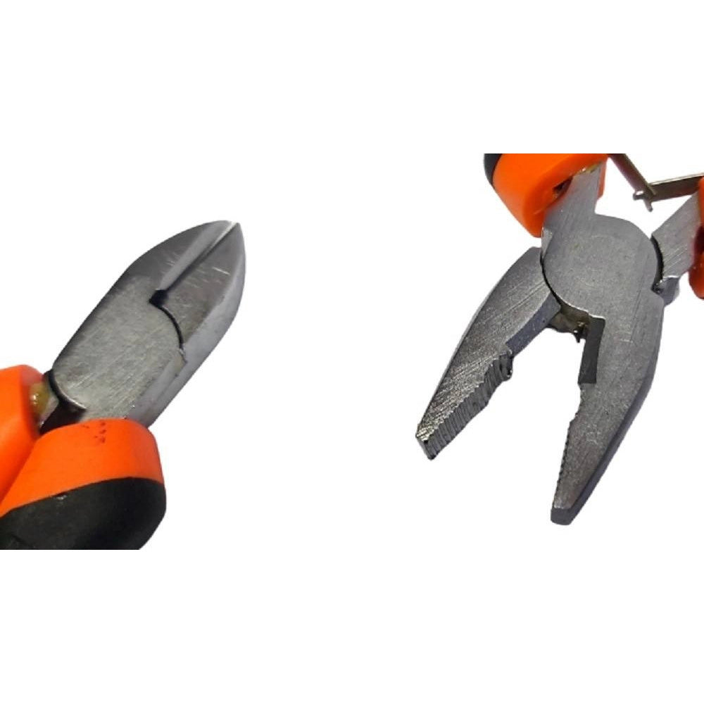 Trade Shop - Set 4pz Mini Pinza Per Fabro Elettricista 115 Mm Acciaio Ergonomica Bricolage -