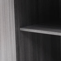 Carrello da Cucina Multifunzione con Tavolo Ribaltabile, Ripiani Interni e 5 Ruote, 2 Cassetti e Mobiletto Salvaspazio, 129x71x91,5 cm, Grigio