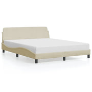 Letto matrimoniale | Letto per adulti | Giroletto Dover Crema 160x200 cm in Tessuto