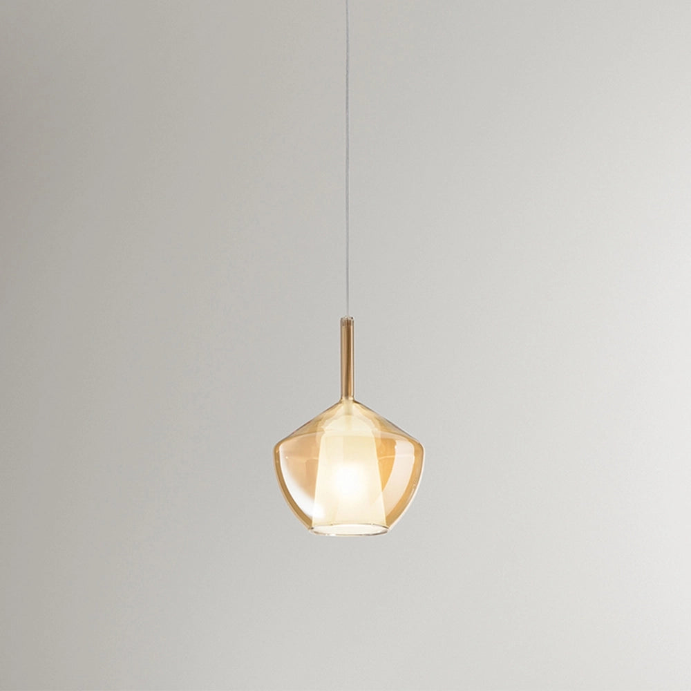 Vetro Borosilicato Contemporaneo Rain Ambra Trasparente D20 Senza Rosone