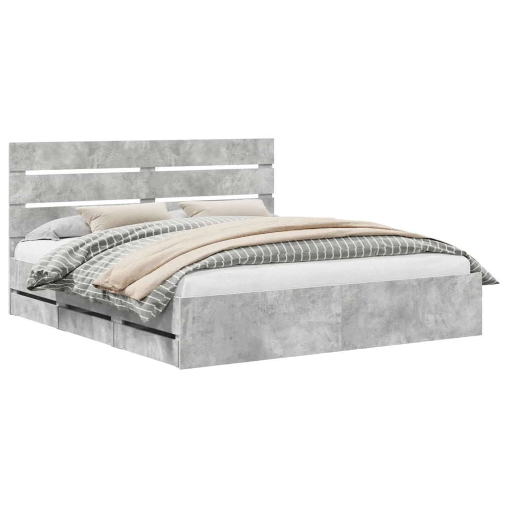 Struttura del letto con cassetto Grigio cemento 180 x 200 cm 3411815