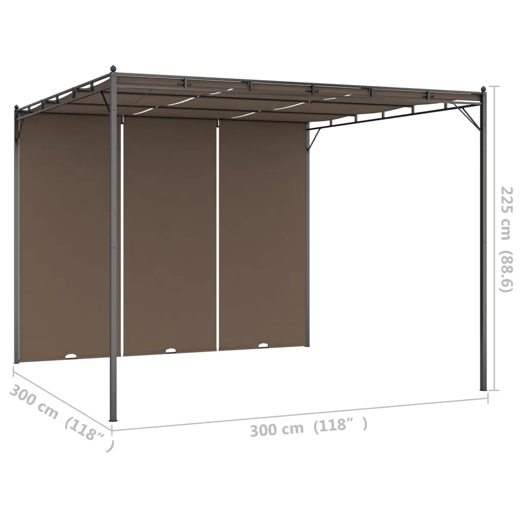 Gazebo | Pergolato da Giardino con Tenda Laterale 3x3x2,25 m Talpa