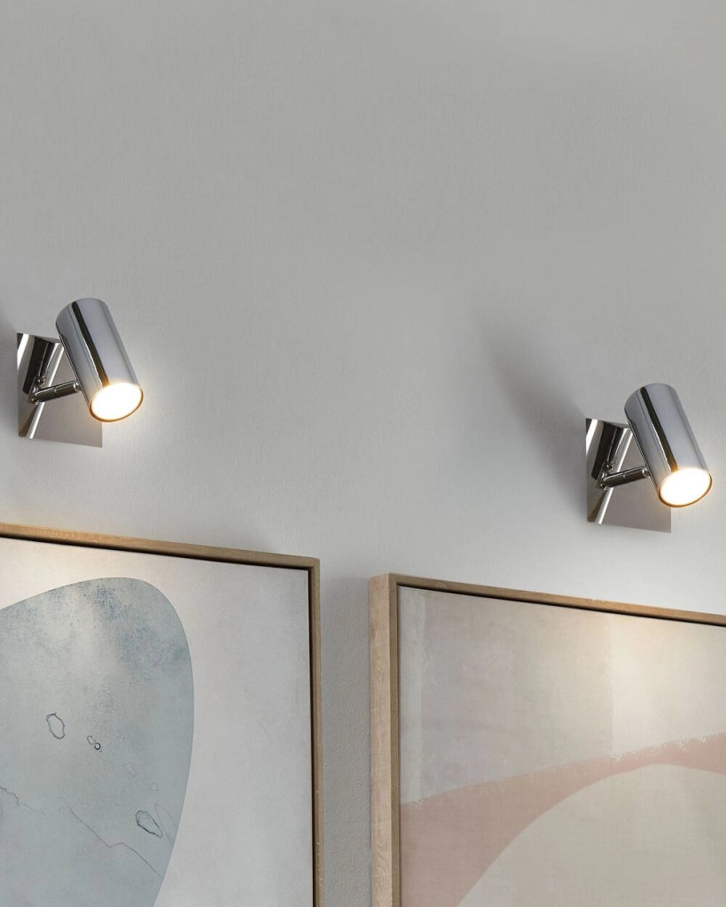 Lampade da Parete applique in Metallo Argento Orientabile Lucido Faretto Moderno