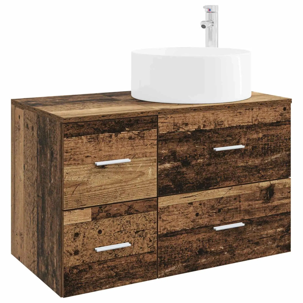 Set di mobili per il bagno 2 pz Legno antico 3404014