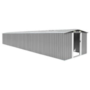 Casetta da giardino cabina ripostiglio casetta da esterno robusta casetta per attrezzi 257 x 779 x 181 cm acciaio zincato grigio 02_0022233