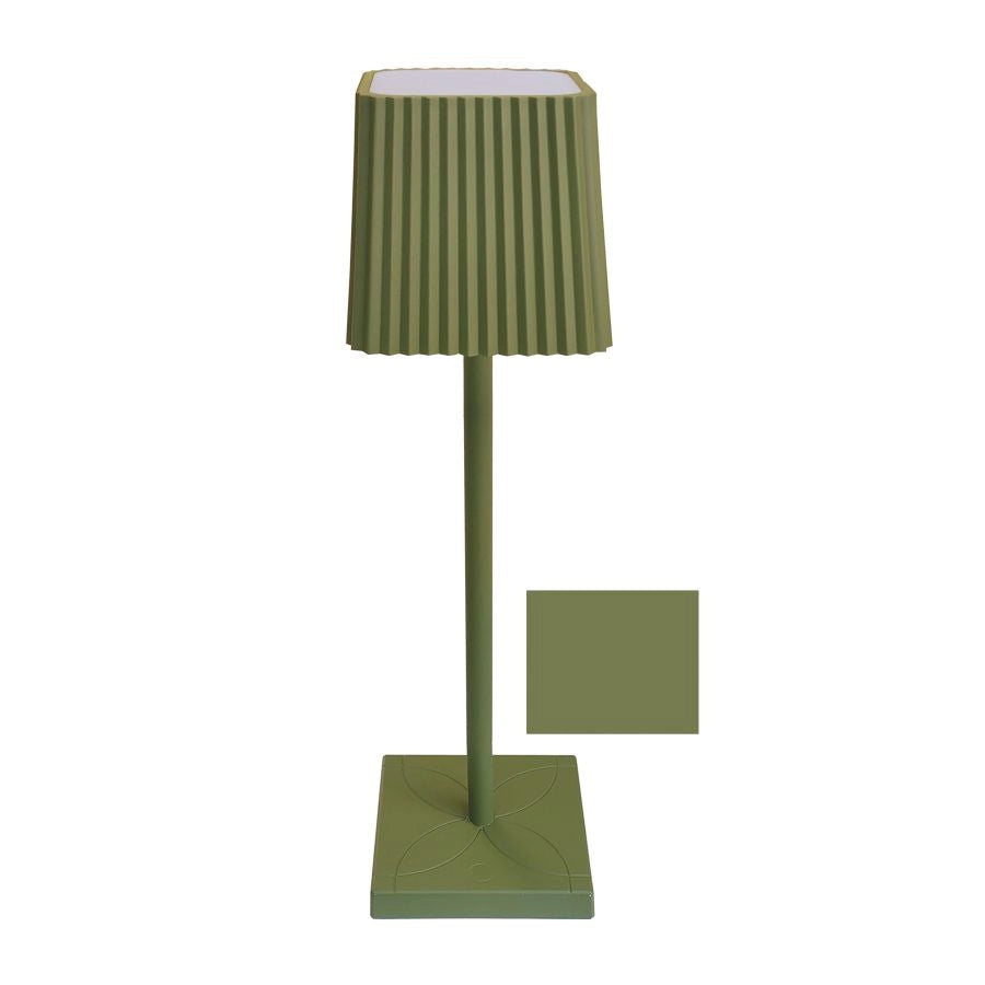 LAMPADA DA TAVOLO A LED VERDE SENZA FILO DIMMER LUCE CALDA TOUCH RICARICA USB