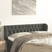 Testiera ad Orecchio-Testata con Orecchie Grigio Scuro 163x23x78/88 cm in Velluto 925738