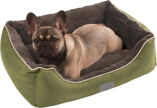Mangialetto per cani - Cuscino per cani Samuel Cuscino morbido a schizzo per interni lavabile 50 x 40 x 15 cm verde-grigio