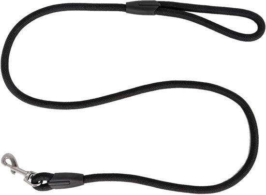 Cinturone per Cani Nero 15m 12mm Diametro Realizzato in Cavo Nylon Adatto per Cani da Passo Resistente e Antiscivolo Disegno di Anello in Acciaio a 360° per un Facile Lasciare Esciare i Cani