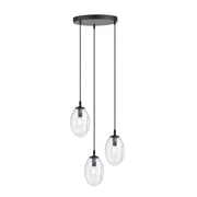 Lampadario Emibig Astral 3xE14 vetro trasparente nero