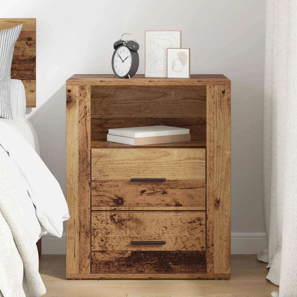 Armadio da Notte con cassetto Legno vecchio 35 x 50 x 60 cm 881078
