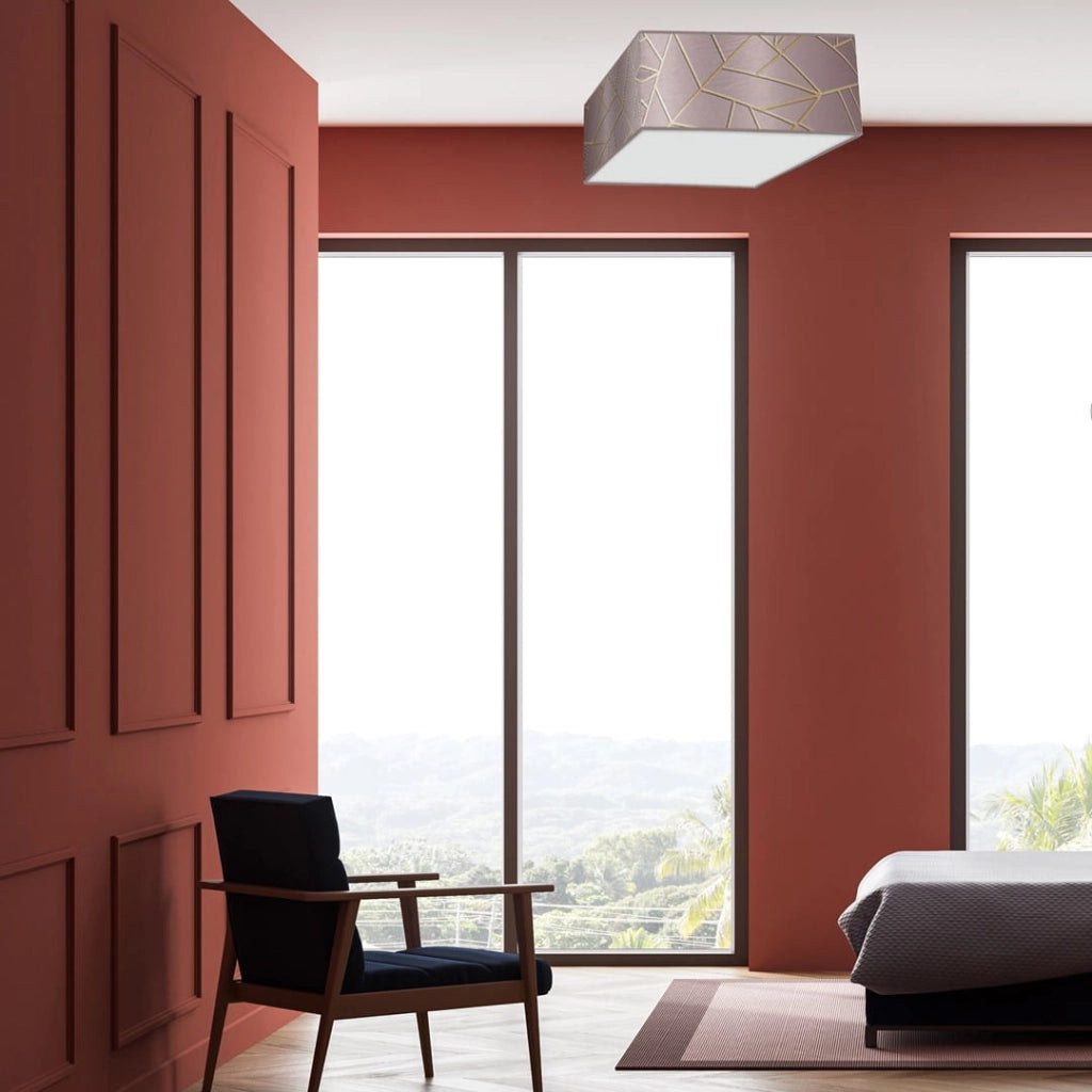Plafoniera quadrata Ziggy Milagro 3xE27 50cm rosa oro