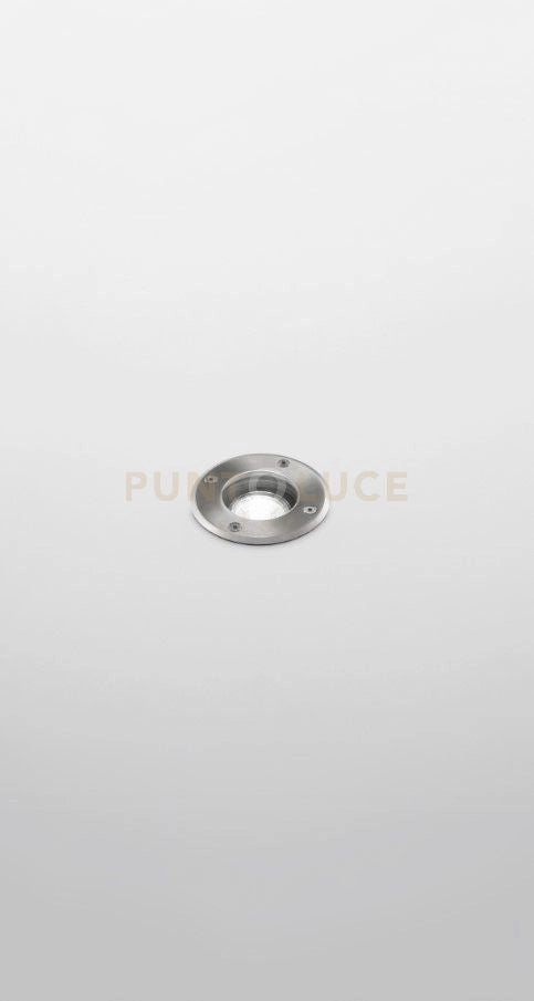 FLOOR ROUND SEGNAPASSO D.11CM ATTACCO GU10 IP67 CROMO IN ACCIAO E ALLUMINIO