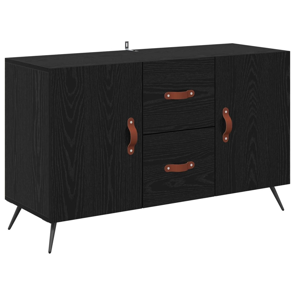Credenza | Madia | Buffet da pranzo | Armadio da pranzo Rovere Nero 100 x 36 x 60 cm Legno multistrato